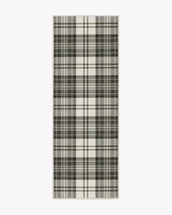 Dress Stewart Tartan Black & Ivory Flatwoven Rug