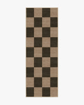 Checkerboard Soft Black Re-Jute Rug