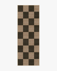 Checkerboard Soft Black Re-Jute Rug