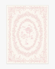 Bashful Bunny Toile Pink Rug
