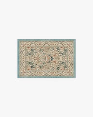 Lodden Soft Rose & Teal Flatwoven Rug by Morris & Co.