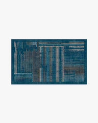 Linear Oasis Blue Flatwoven Rug
