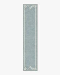 Chrysler Border Chambray Blue Flatwoven Rug by The Hiltons