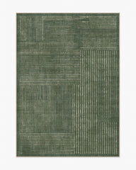 Linear Oasis Green Flatwoven Rug