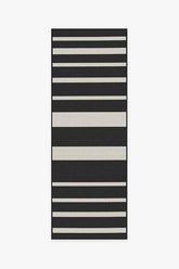 Sailmaker Stripe Black Outdoor Rug