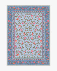 Della Soft Blue & Coral Outdoor Rug