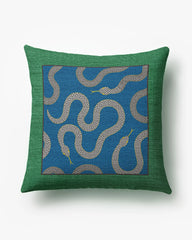 Venom Green & Blue Woven Throw Pillow by Jonathan Adler