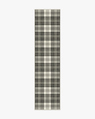 Dress Stewart Tartan Black & Ivory Flatwoven Rug