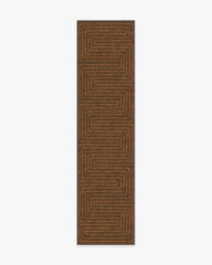 Labyrinth Brown & Orange Flatwoven Rug by Jonathan Adler