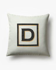Classic Monogram Ivory Woven Throw Pillow, 20"x20" by Jonathan Adler