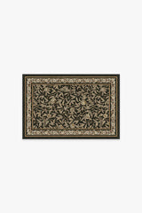 Bird & Pomegranate Soft Black Flatwoven Rug by Morris & Co.