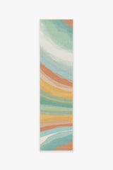 Watercolor Waves Copper Jade Outdoor Rug