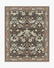 Strawberry Thief Black & Amber Rug by Morris & Co.