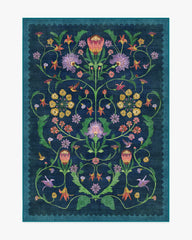 Protea Blue Rug by Iris Apfel