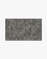 Balancing Act Black Flatwoven Rug by Keith Haring