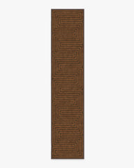 Labyrinth Brown & Orange Flatwoven Rug by Jonathan Adler