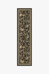 Bird & Pomegranate Soft Black Flatwoven Rug by Morris & Co.