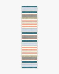 Tropez Stripe Teal Multicolor Outdoor Rug