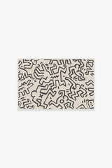 Block Party Black & Ivory Flatwoven Rug by Keith Haring