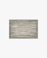 Striated Border Olive Green Rug