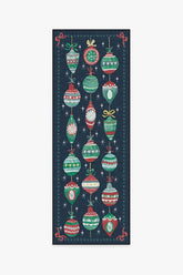Festive Garland Navy Outdoor Rug