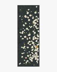 Fluttering Carnations Charcoal & Ivory Flatwoven Rug by The Local Project