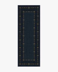 Sparkle Border Dark Navy Flatwoven Rug