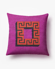 Greek Key Fuchsia Woven Throw Pillow by Jonathan Adler