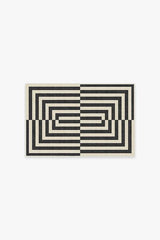 Op Art Charcoal Flatwoven Rug by Jonathan Adler