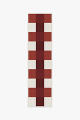 Gingham Plaid Red & White Outdoor Rug