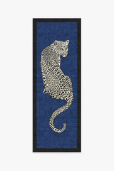 Snow Leopard Sapphire Flatwoven Rug by Jonathan Adler