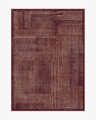Linear Oasis Rust Red Flatwoven Rug