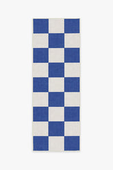 Jaque Checkered Blue Outdoor Rug