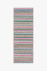 Multi Stripe Polychrome Flatwoven Rug