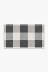 Buffalo Plaid Black & White Flatwoven Rug