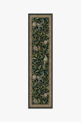 Bird & Pomegranate Teal Green Flatwoven Rug by Morris & Co.