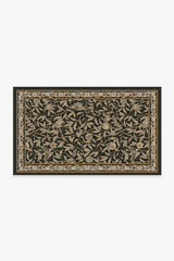 Bird & Pomegranate Soft Black Flatwoven Rug by Morris & Co.
