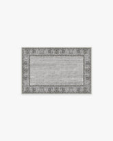 Vintage Daisy Bordered Grey Rug