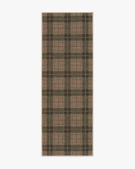 Alfie Plaid Natural & Green Flatwoven Rug