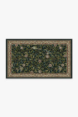 Bird & Pomegranate Teal Green Flatwoven Rug by Morris & Co.