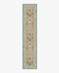 Lodden Soft Rose & Teal Flatwoven Rug by Morris & Co.