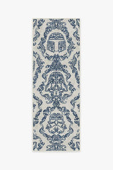 Dark Side Damask Delft Blue Flatwoven Rug