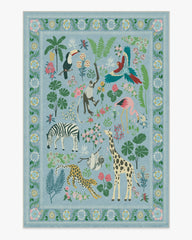 Jingle Jungle Slate Blue Rug by Iris Apfel