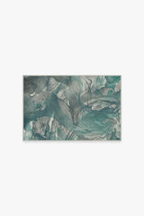 Aurora Teal Grey Flatwoven Rug