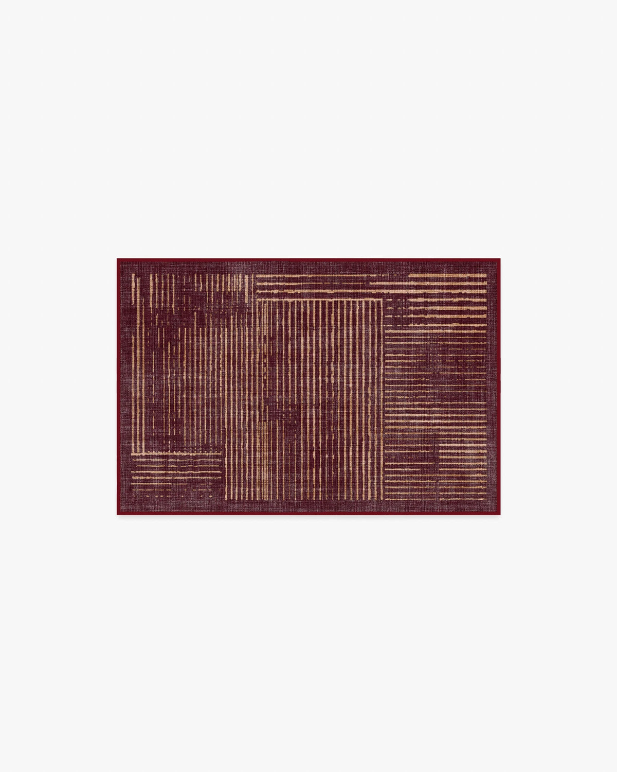 Linear Oasis Rust Red Rug