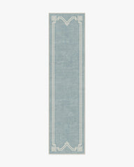 Chrysler Border Chambray Blue Flatwoven Rug by The Hiltons