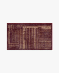 Linear Oasis Rust Red Rug