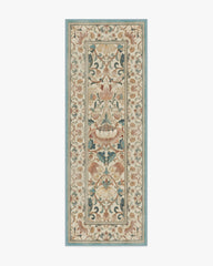 Lodden Soft Rose & Teal Flatwoven Rug by Morris & Co.