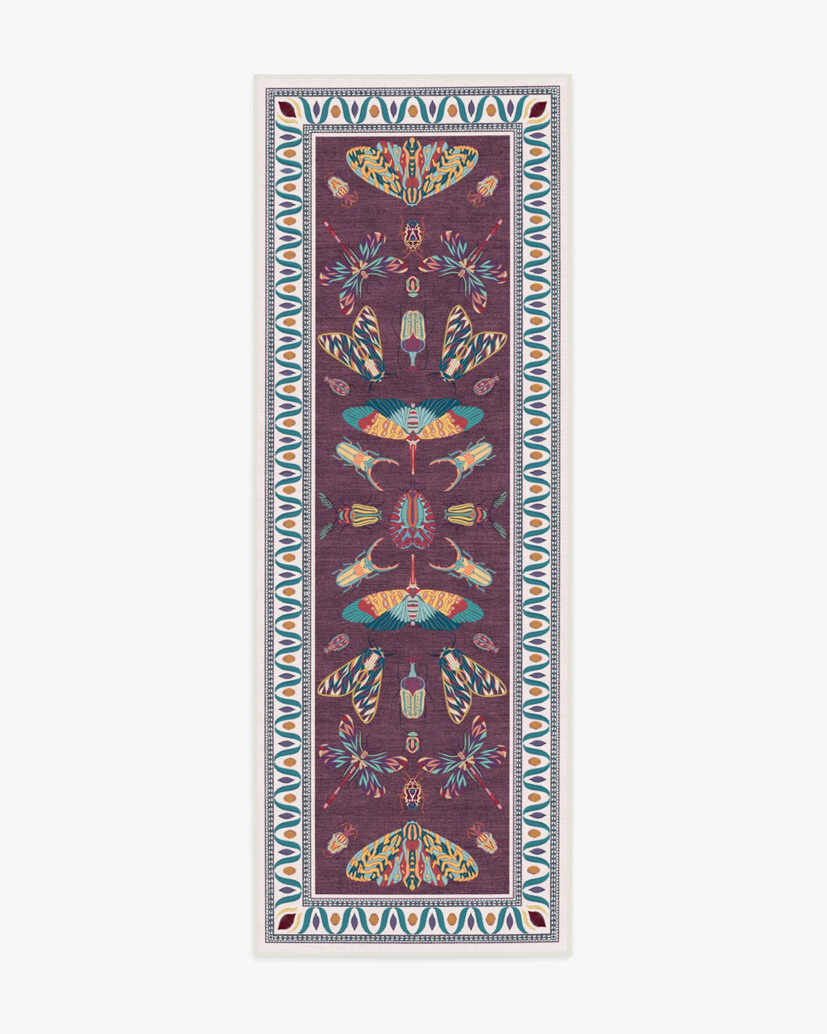 Flutterby Burgundy Rug by Iris Apfel