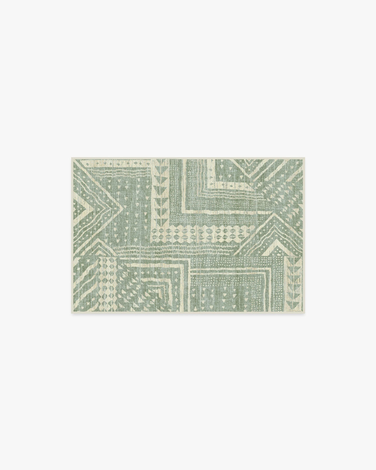 Bogolan Sage Flatwoven Rug by Malene Barnett